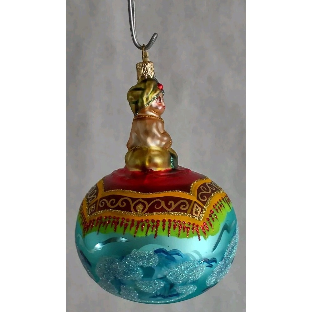 Glass Ornament "Magic Carpet Ride" Hand Painted Made in Poland Radko Inspired - Picture 4 of 4